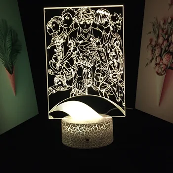 Anime Haikyuu Figura Grup 3D LED Lumina de Noapte Crack Bază Alb de Lumina pentru Copil Ziua de nastere Cadou Manga Decor Dormitor Lampă de Masă