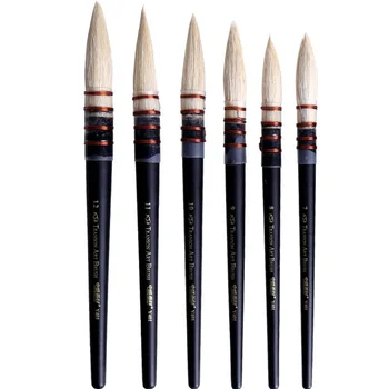 De Înaltă Calitate, Lână, Păr Mâner De Lemn Acuarelă Pensulă Profesională A Subliniat Artistul Pensule Pentru Pictura De Artă
