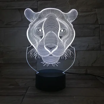Copii Lampa 3D Leu Lumina de Noapte Culori 3D luminaria Creativ a CONDUS luciu Acrilic Copii Cadouri pentru Copii de Interior Deco Lampă de Noptieră