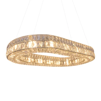 Retro LED Cristal Crom Auriu Rotund Oval Candelabru de Iluminat lustre Suspendarea corpurilor de Iluminat Lampadare Pentru Hol, Sufragerie