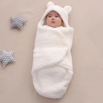 Sac de dormit Pentru Nou-nascuti Anti-Tresărire Folie Sleepwear Bear cu Gluga Pălărie Coș de Sac de Lână Split Picior 0-6M Baby Scutece Patura