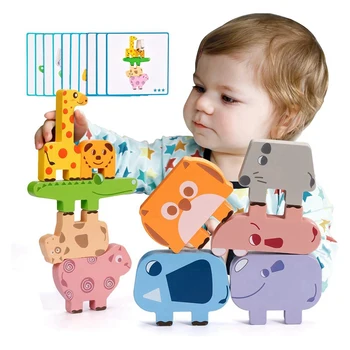 Pentru Wltoys 144001 Din Lemn De Team Building Jucării Stivuire Blocuri Set,Animale Echilibru Jucării Pentru Copii Mici Copii Băieți Fete