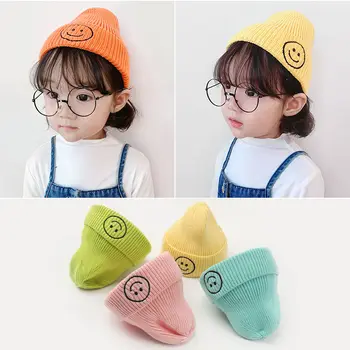 Noi pentru copii pălărie pentru femei toamna/Iarna lână pălărie versiunea coreeană de un smiley ascuțite copil băiat pulover pălărie copil pălărie tricotate