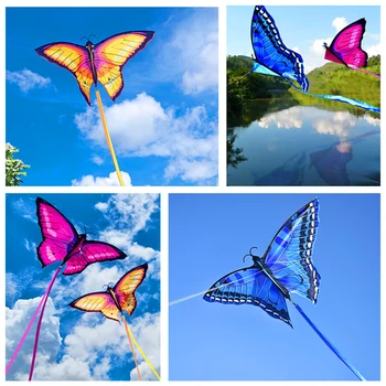 livrare gratuita fluture nou zmeu zbor jucării pentru copii, zmee care zboară jucării pentru copii aripi de zbor parplan curcubeu mare Zmeu tambur