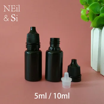 5 ml 10 ml din Plastic Negru Picătură de Apă Sticla Returnabile Cosmetice Lichidă, Esență de Ulei de Cădere Containere Transport Gratuit