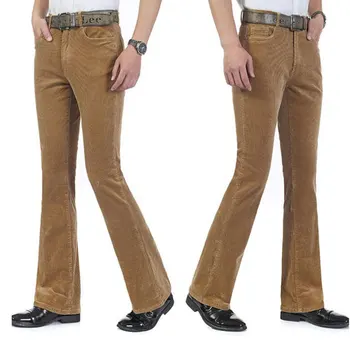 Pantaloni Casual Pentru Bărbați Micro-Slip pantaloni Casual versiunea coreeană de Elastic Subțire cu mânecă Catifea Casual pantaloni Flare