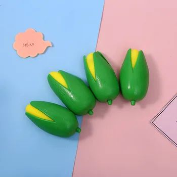 4buc de Relief de Stres Jucărie Drăguț Porumb Revenire Lentă Creativ Deformare Aerisire Jucărie Verde Galben Porumb de Plastic Elastic Jucărie