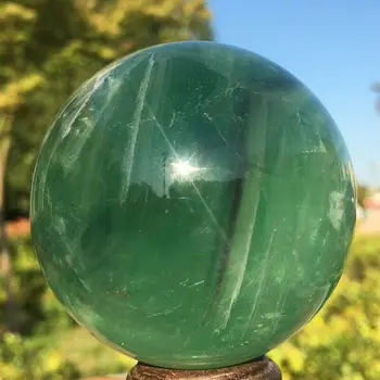 320 g 1 BUC naturale transparent fluorit verde cuarț minge de vindecare