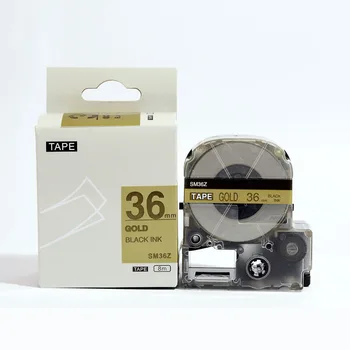 Gratuit nava 3PK/lot KINGJIM SM36ZW negru pe Aur pentru labelworks SM36ZW compatibil pentru LW-300 LW-400 etichetarea filtru de etichetă casete