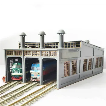Calea ferată Nisip Masă Clădire în stil Vechi Garaj Inel în formă de Evantai Garaj Depou de Locomotive Garaj Model