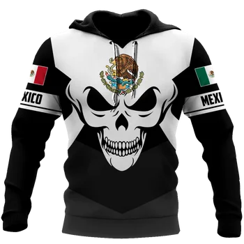 Mexic Pavilion Barbati Casual 3D Craniu de Imprimare Hanorace Om Harajuku Pulover Femei cu Gluga Hanorac Jacheta Unisex Nou Streetwear Haina 05