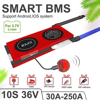 Inteligente BMS 10S 36V 30A 80A 100A 200A 250A 3.2 V Pentru EV Ebike Sistem Solar Scuter Cu UART Bluetooth SOC Metru