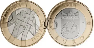 Finlanda 2011 Regional Karelia Seria 5 Euro Bimetal Memorial Coin Unc 100% Original Monede Reale De Monedă Euro