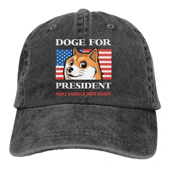 Reglabil Culoare Solidă Șapcă De Baseball Doge Pentru Președintele Spălat Bumbac Dogecoin Amuzant Bitcoin Sport Femeie Pălărie