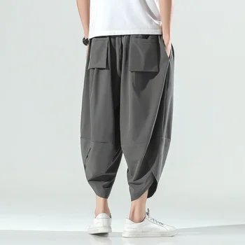 Primavara-Vara Vrac Și Subțire Plus Dimensiune Pantaloni Harem Japoneză Streetwear Sport Trunchiate Pantaloni Bărbați Îmbrăcăminte Harajuku Bloomers