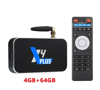 Ugoos X4 Plus Android TV Box Amlogic S905X4 DDR4 64GB ROM Smart TV Box 2.4 G/5G WiFi Bluetooth 4K Media Player, Set Top Box PRO X4