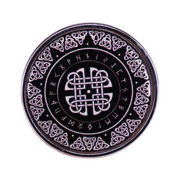 Runda Nod Celtic Rune de Televiziune Broșe Insigna pentru Sac de Pin Rever Catarama Bijuterii Cadou Pentru Prieteni