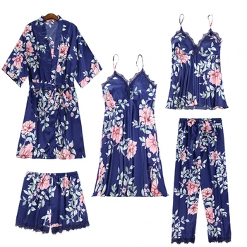 5Pcs Robe Seturi 2023 Sexy Halat Kimono Floral Moda Halat de baie Pijamale Neglijeu Nunta Halate Moi domnisoara de Onoare Robe H232