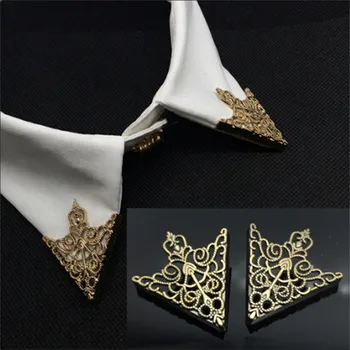 Moda Vintage Triunghi Guler de Camasa Pin pentru Bărbați și Femei Scobite Coroana Brosa Colt Emblema Accesorii Bijuterii